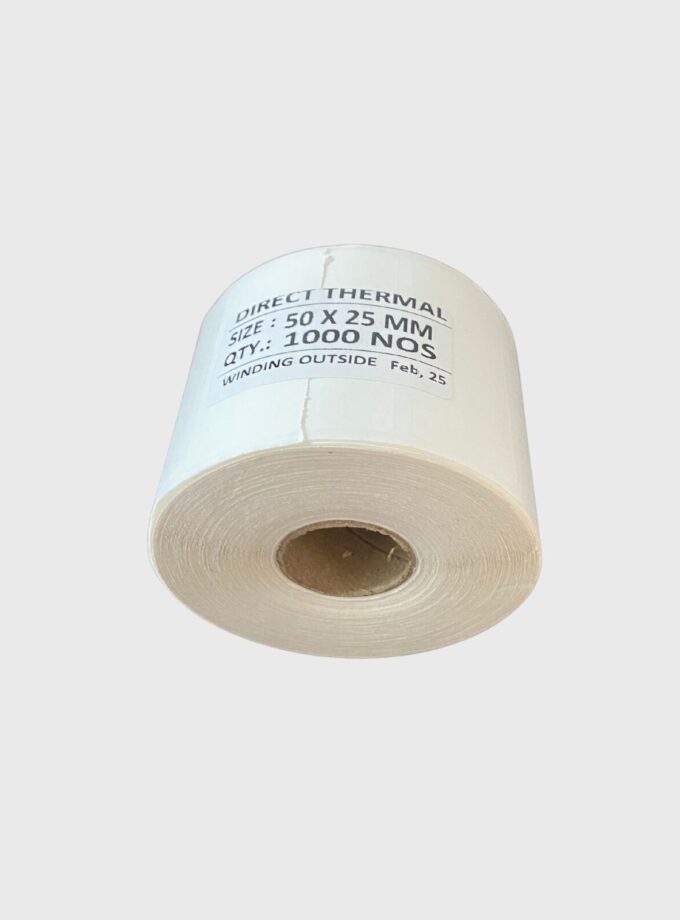 50x25 Direct Thermal Label Roll with 1000 Label (Pack Of 12 Roll)