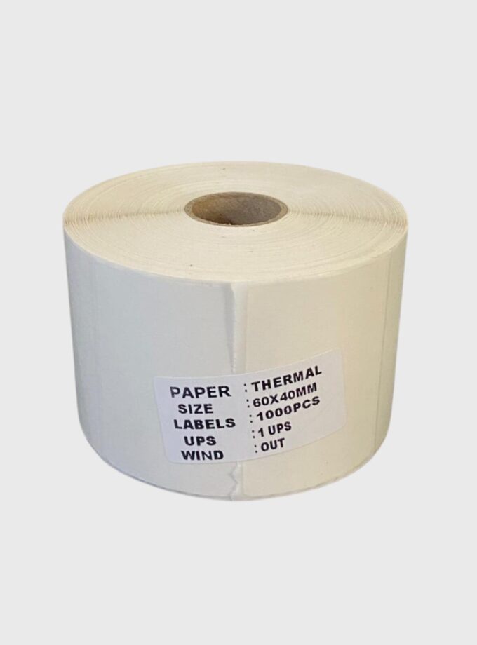 60X40 1Ups Direct Thermal Label Roll with 1000 Label (Pack Of 6 Roll)
